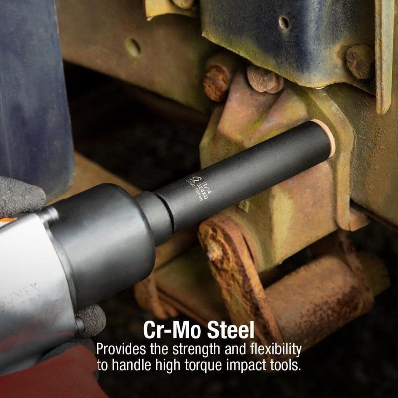 Sunex 224XD 1/2 Inch Drive 3/4 Inch Extra Long Deep Impact Socket - Cr-Mo Alloy Steel with Radius Corner Design - Image 4
